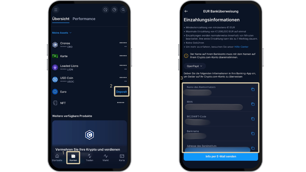 Crypto.com SEPA-Einzahlung Anleitung Crypto.com SEPA-Einzahlung Anleitung