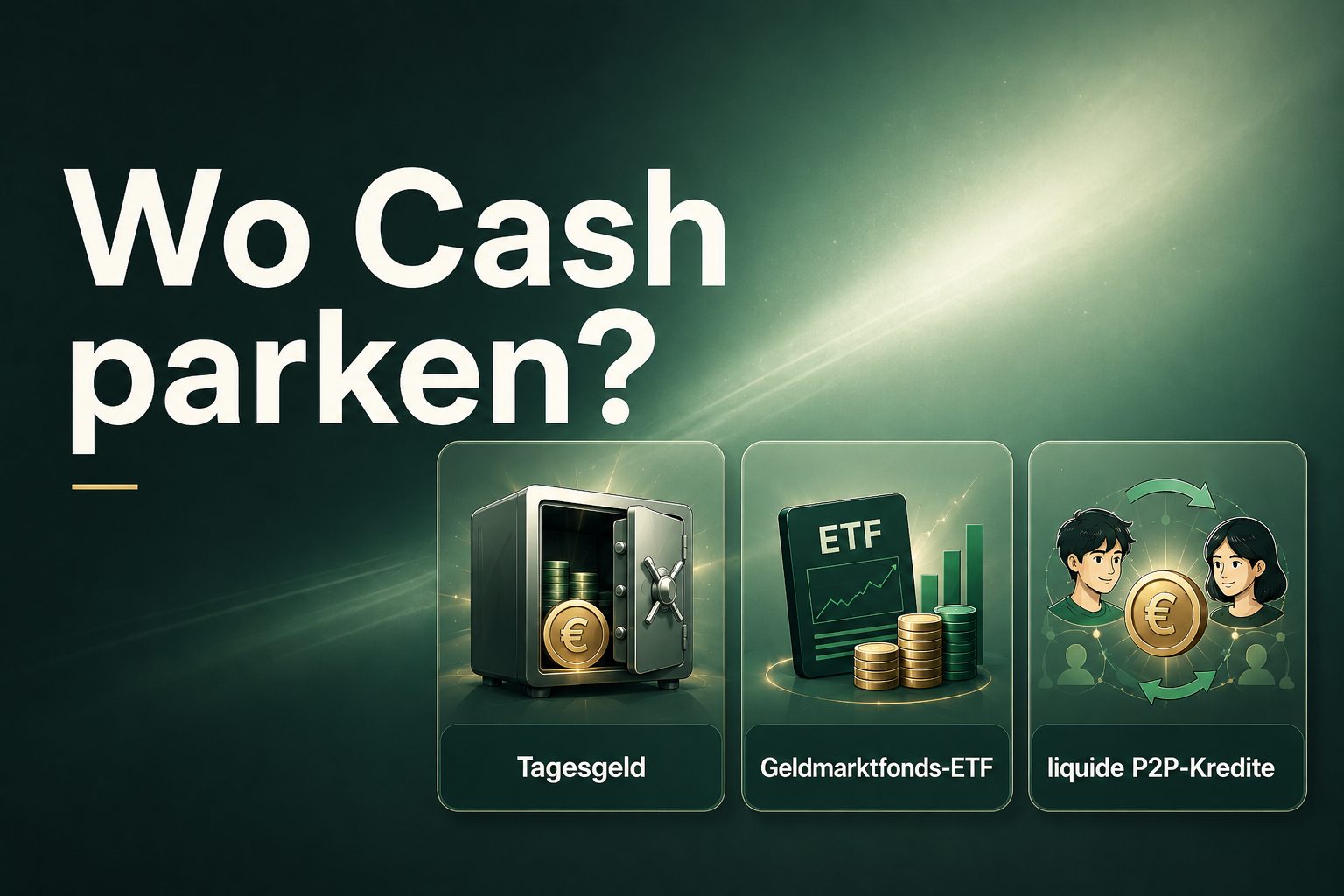 Cash parken: Tagesgeld, Geldmarktfonds-ETF und liquide P2P-Kredite